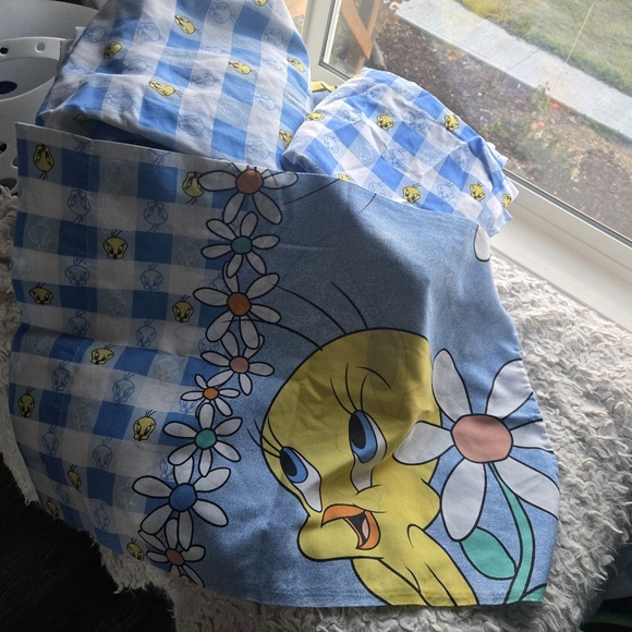 Vintage 1998 Tweety Bird Blue Bedding Set - Picture 11 of 12